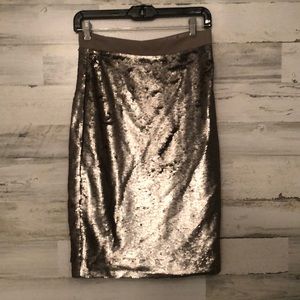 Banana Republic gold metallic sequined skirt